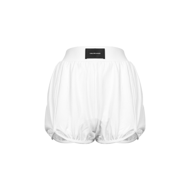 White Elastic Waist Short Pants