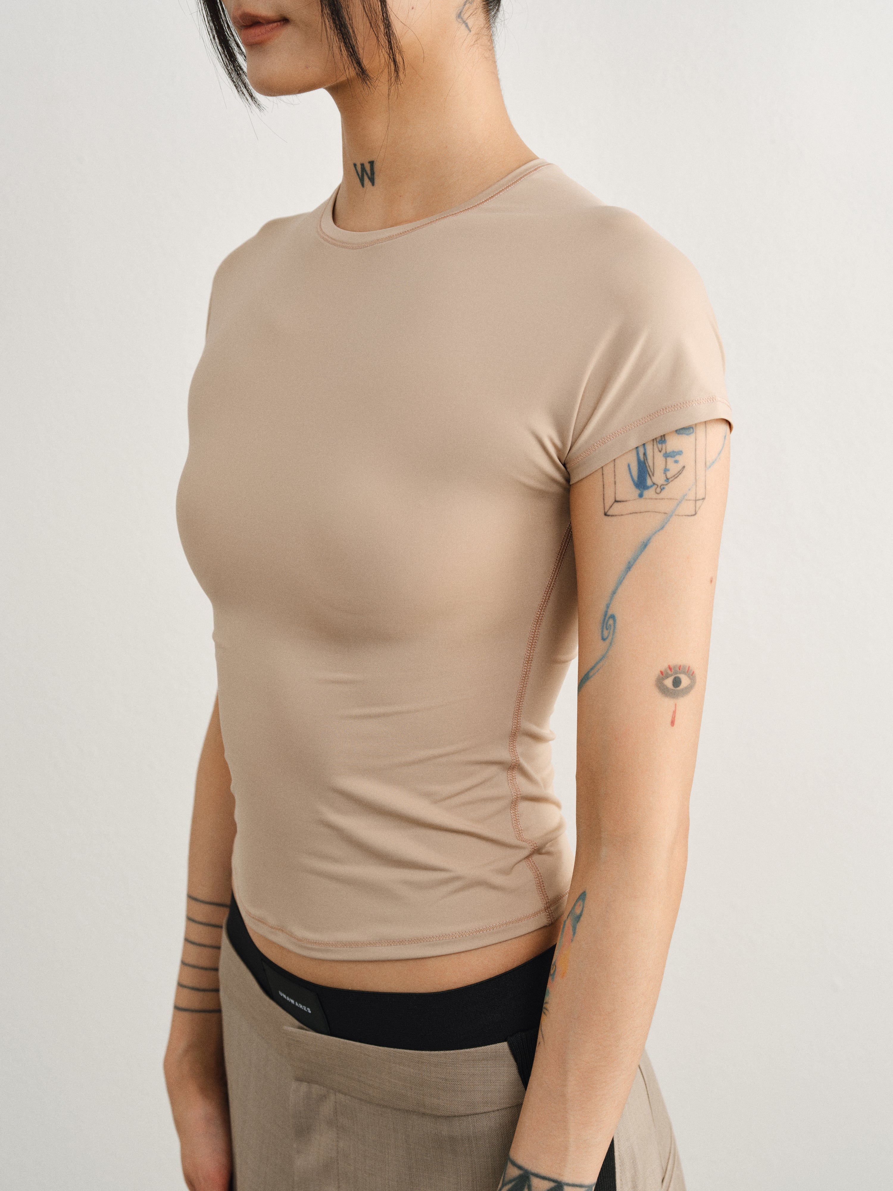 Camel Breathable Stretch Raglan Yoga Top