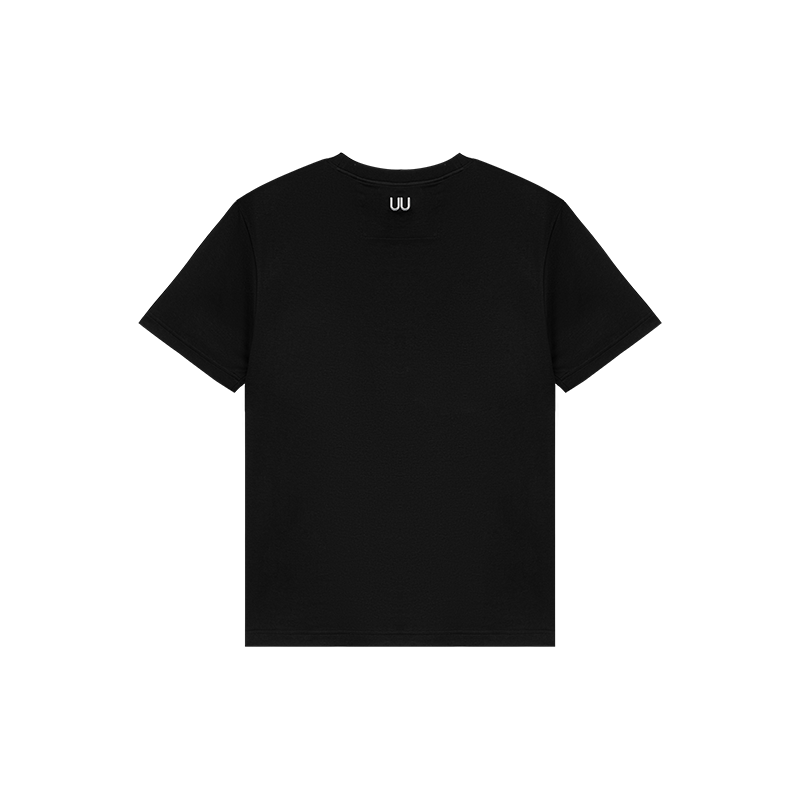 Black Brush Font Logo Printed T-shirt