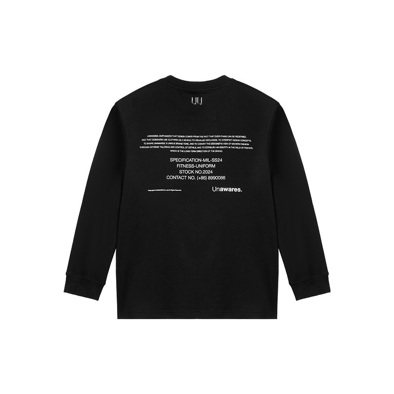 Black Brand Letter Printed Limited Edition Long Sleeve T-shirt