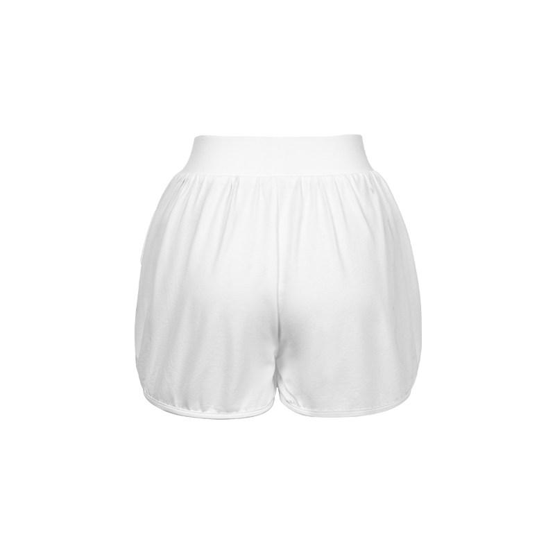 White Elastic Waist Short Pants