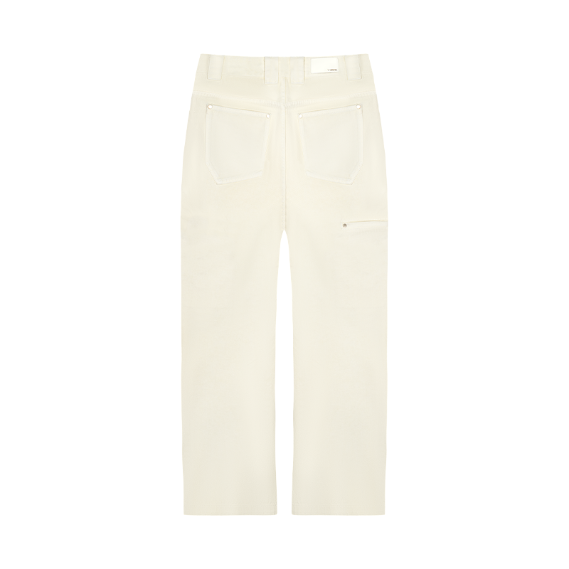 Beige Vintage Loose Straight Jeans