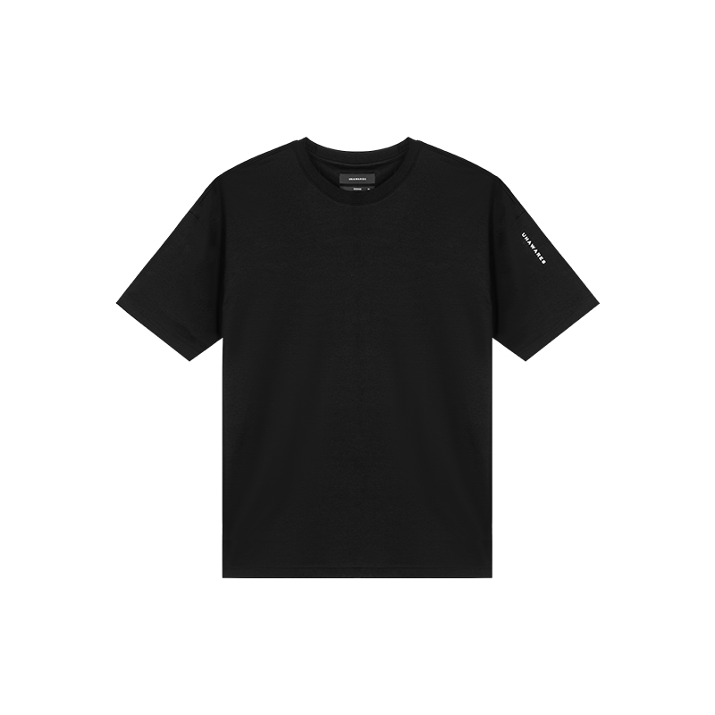 Black Double-sided Fabric Loose Fit T-shirt