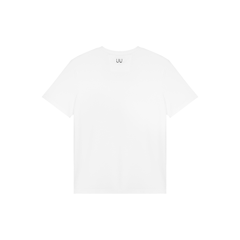 White Brush Font Logo Printed T-shirt