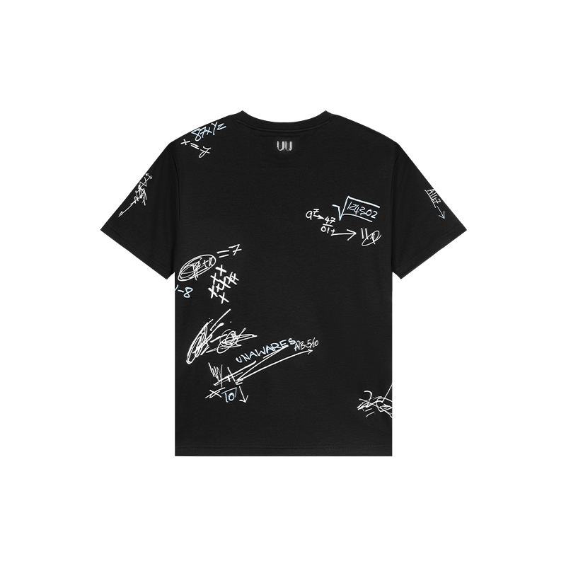 Black Graffiti Print Loose T-shirt