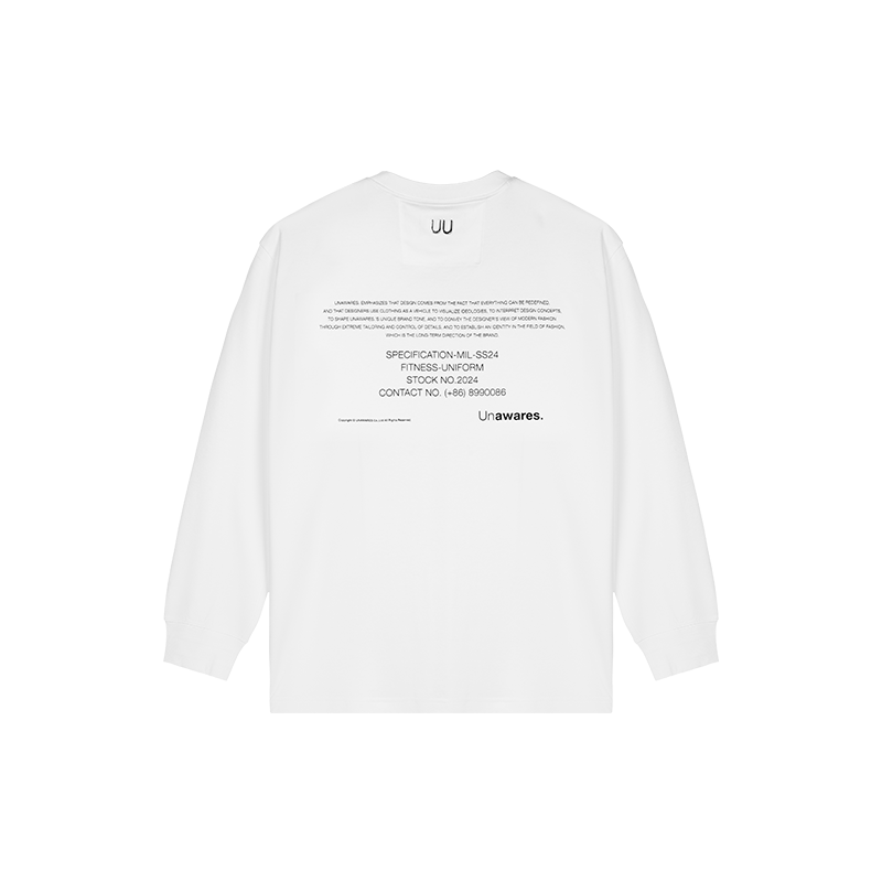 White Brand Letter Printed Limited Edition Long Sleeve T-shirt