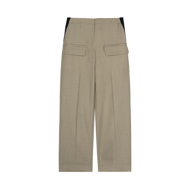 Oatmeal Old Money Wool Loose Trousers