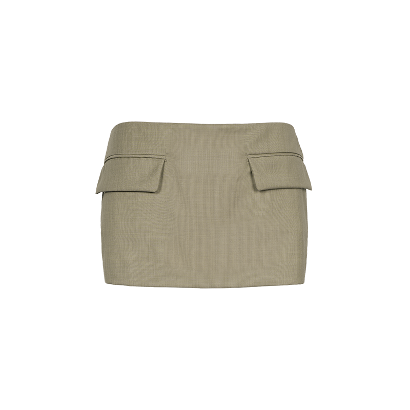 Oatmeal Old Money Wool Skirt