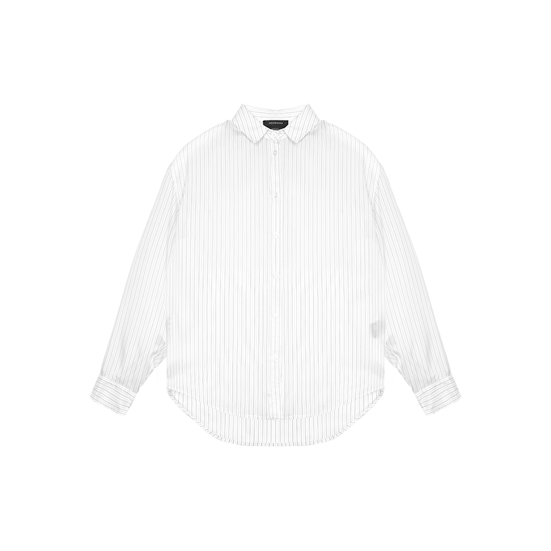 White Striped Thin Transparent Imported Cupro Silk Shirt