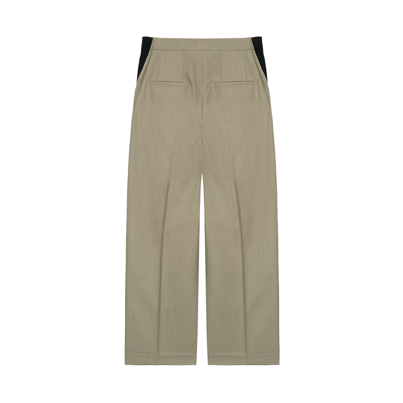 Oatmeal Old Money Wool Loose Trousers