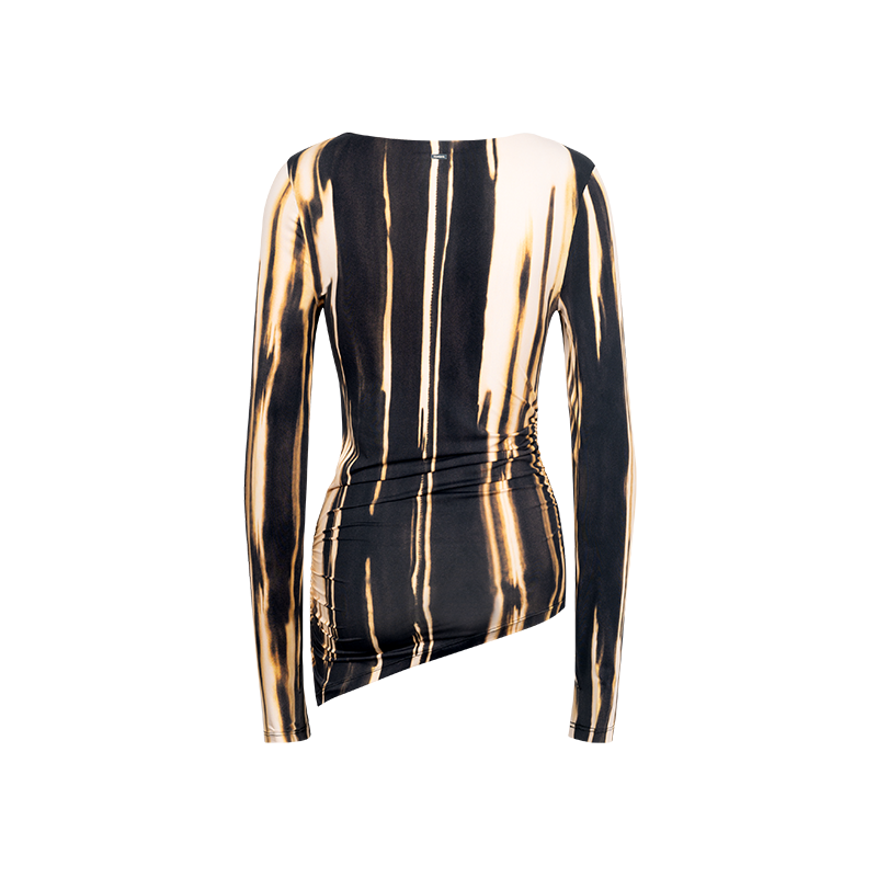 Gilded Asymmetric Pleated Top