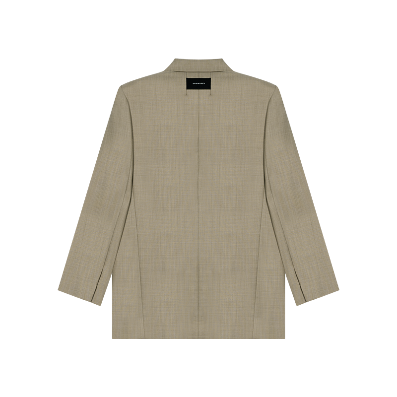 Oatmeal Old Money Style Sheep Wool Shoulder Pad Suit