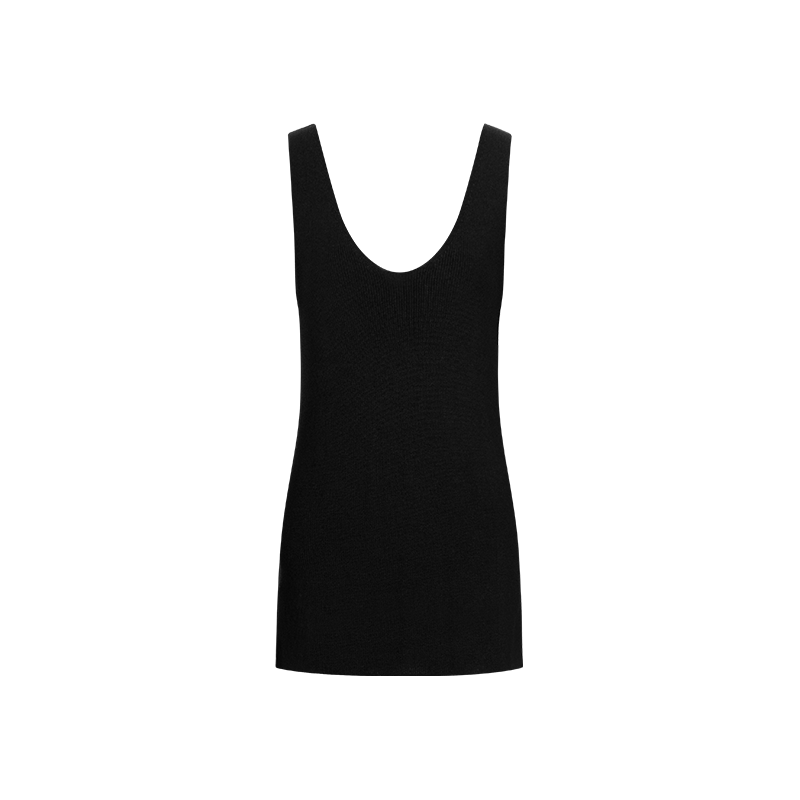 Black V-neck Knitted Vest