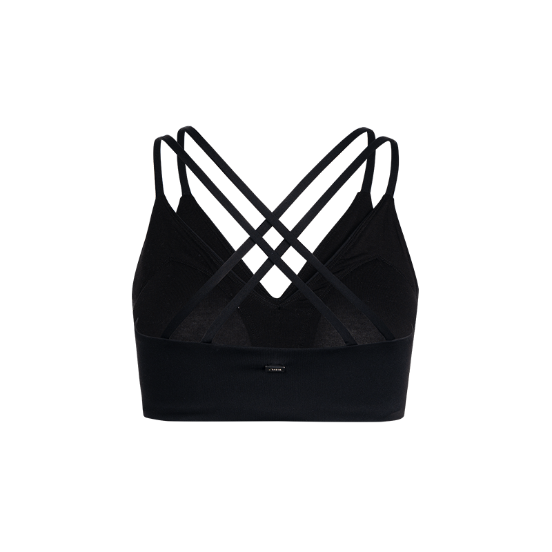 Black Fake Two Piece Pleated Yoga Set