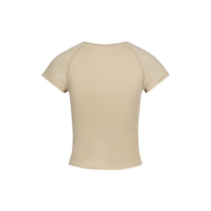 Camel Breathable Stretch Raglan Yoga Top