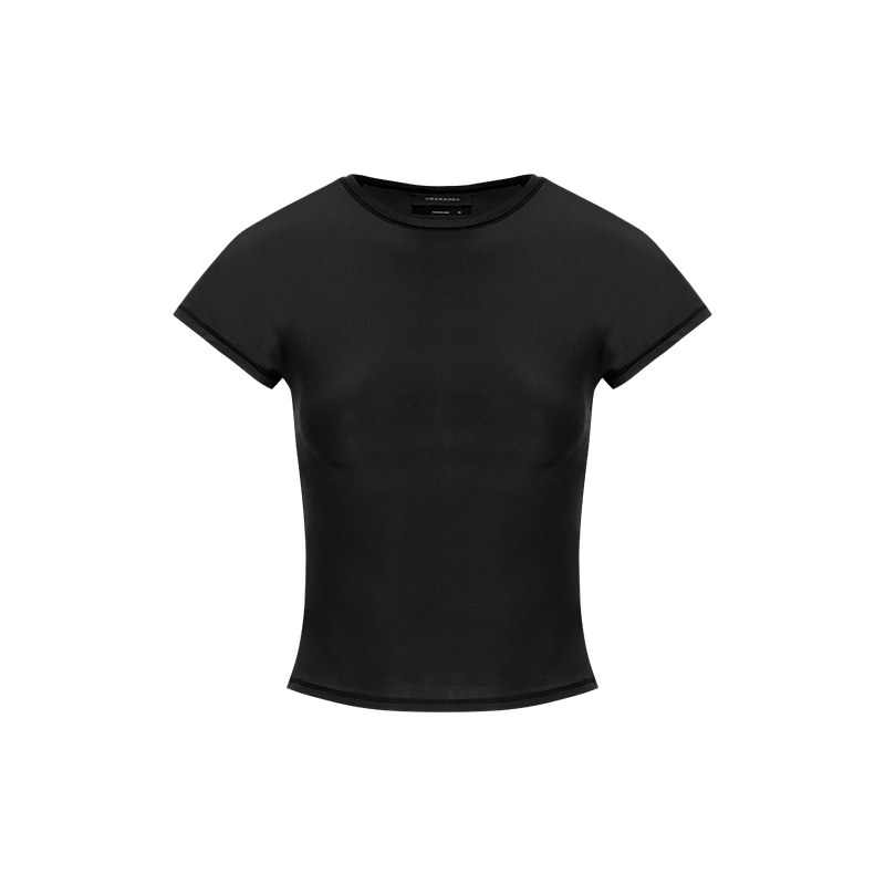 Charcoal Breathable Stretch Raglan Yoga Top
