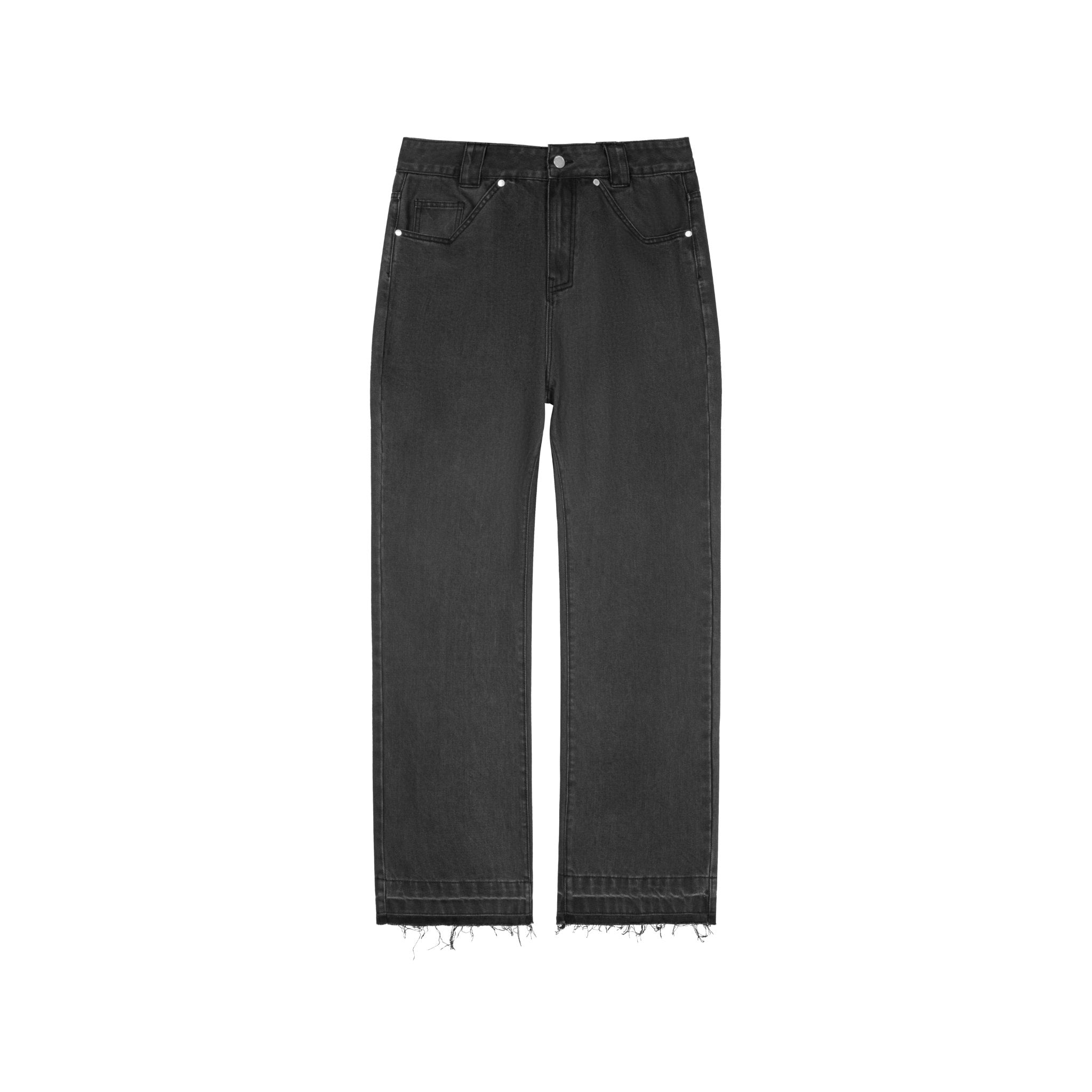 UNAWARES Black Alien Patch Pocket Washed Denim Jeans | MADA IN CHINA