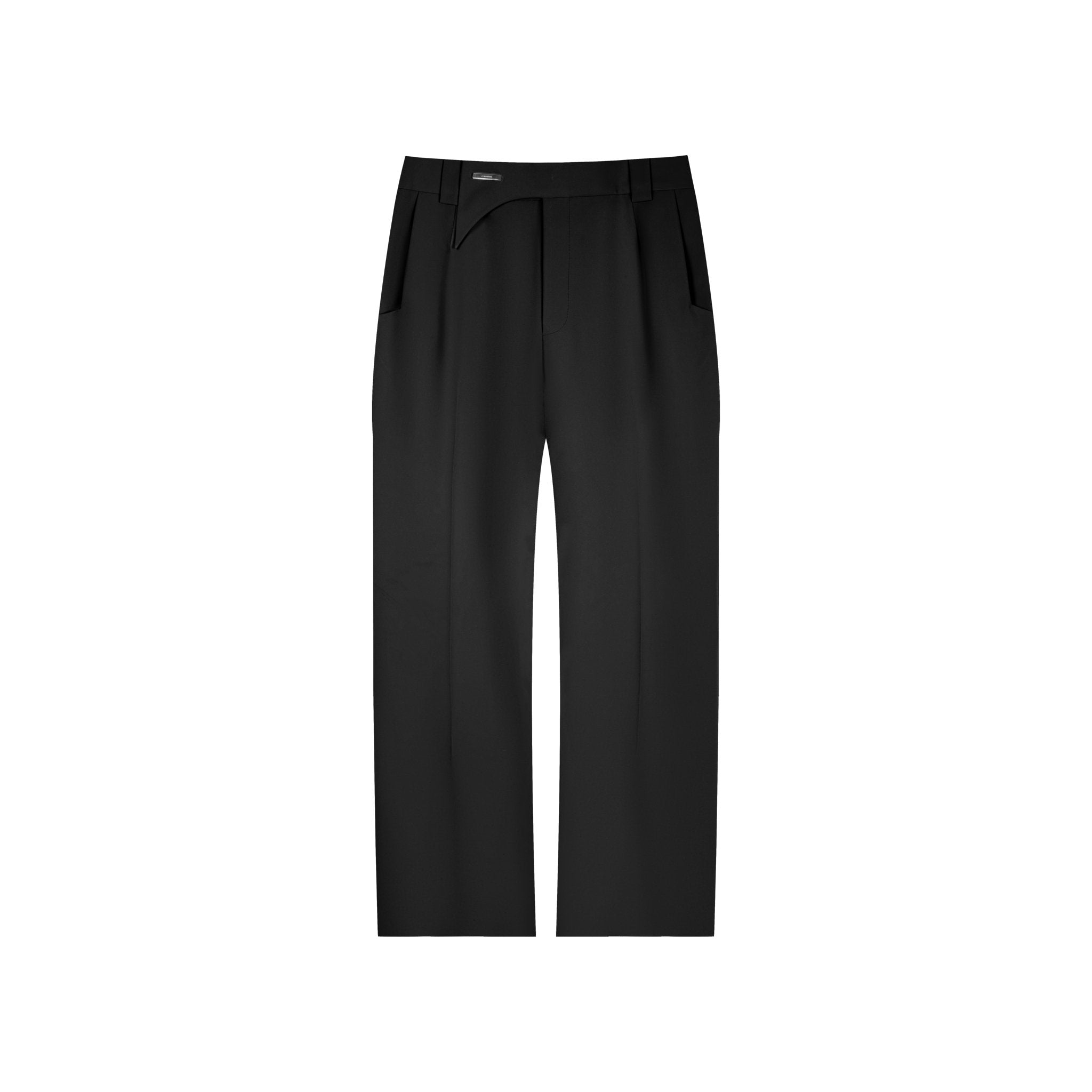 UNAWARES Black Irregular Waistband Loose Pants | MADA IN CHINA