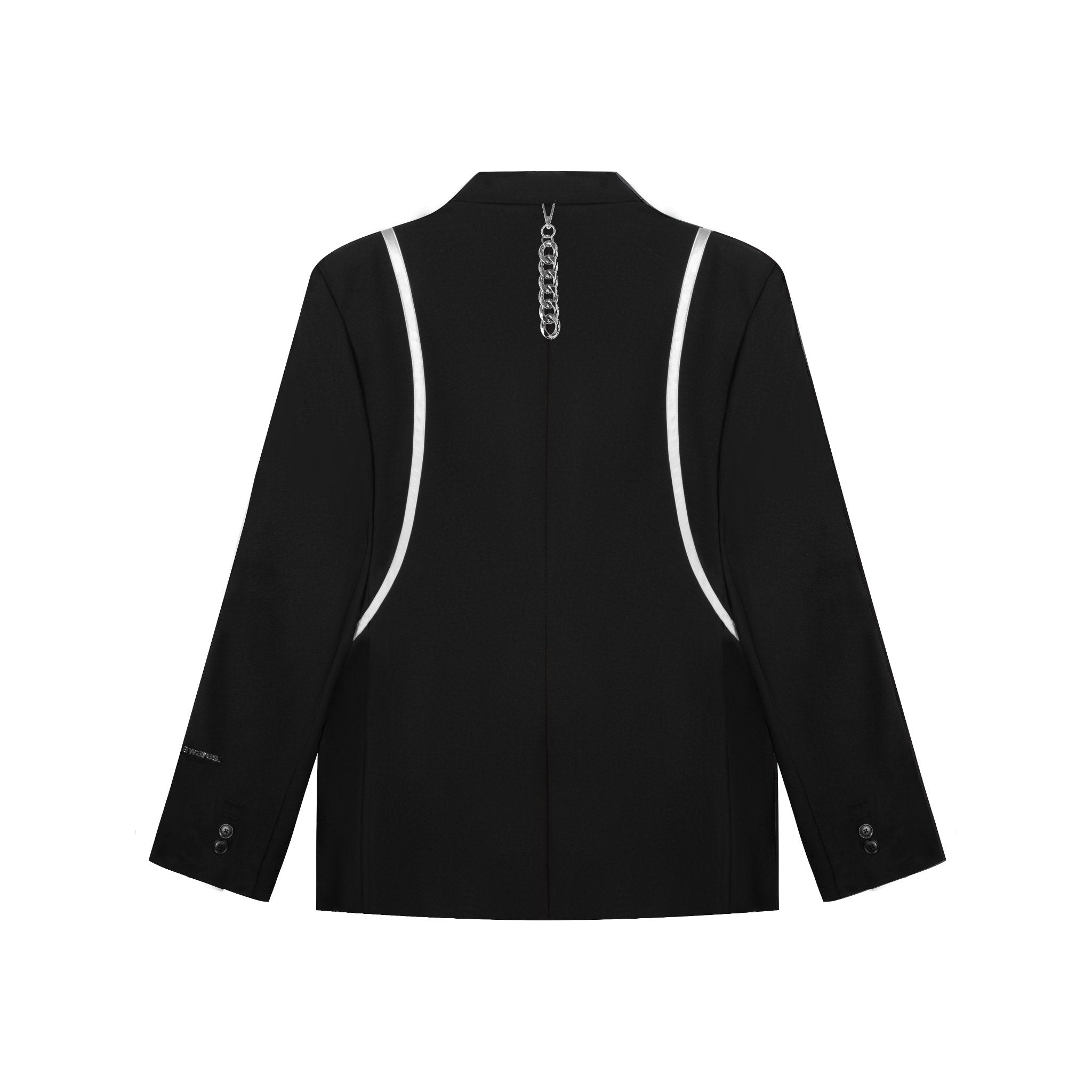 UNAWARES Black Structured Line Spliced Double-Breasted Suit | MADA IN CHINA