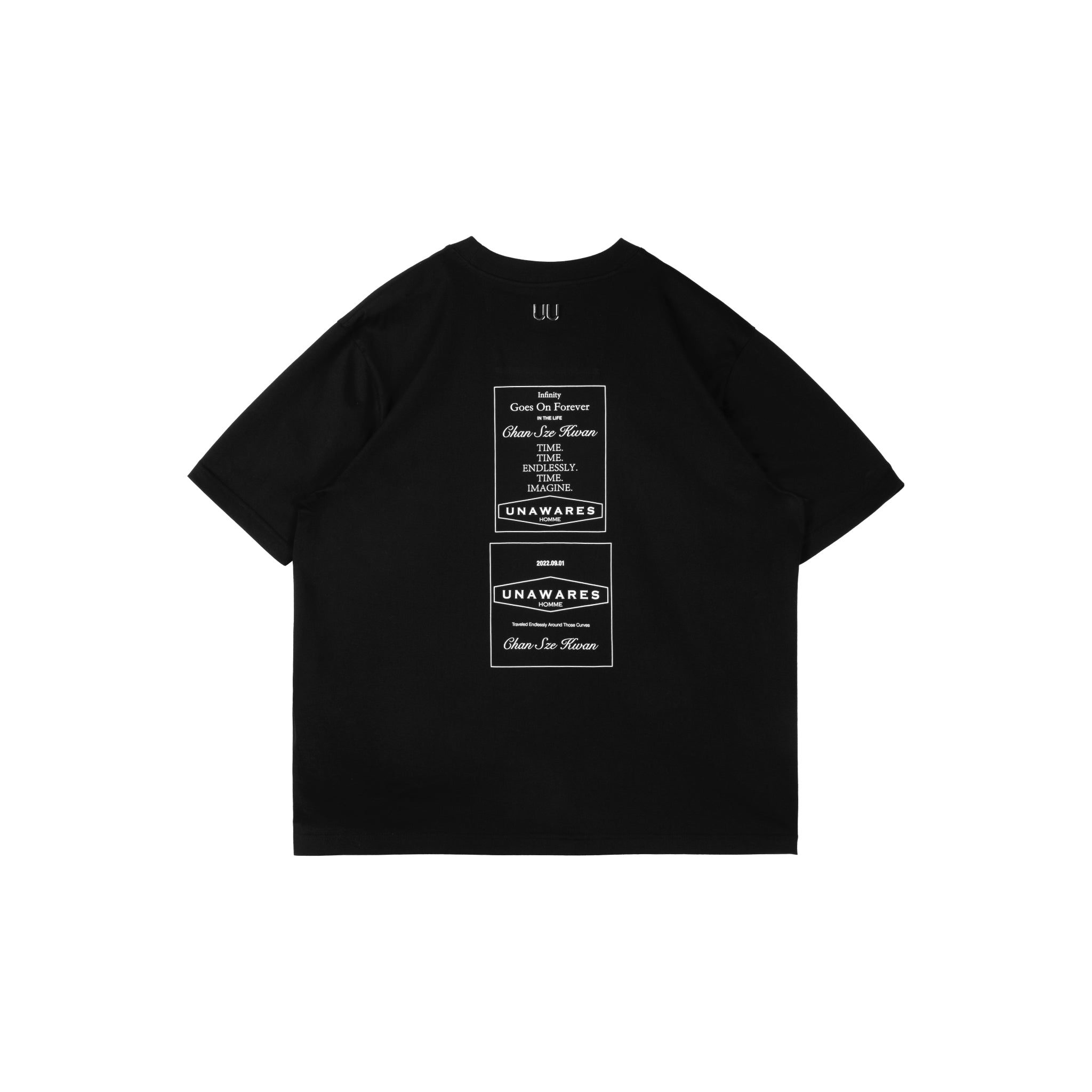 UNAWARES Black Transfer Logo Printing Loose Fit T-shirt | MADA IN CHINA