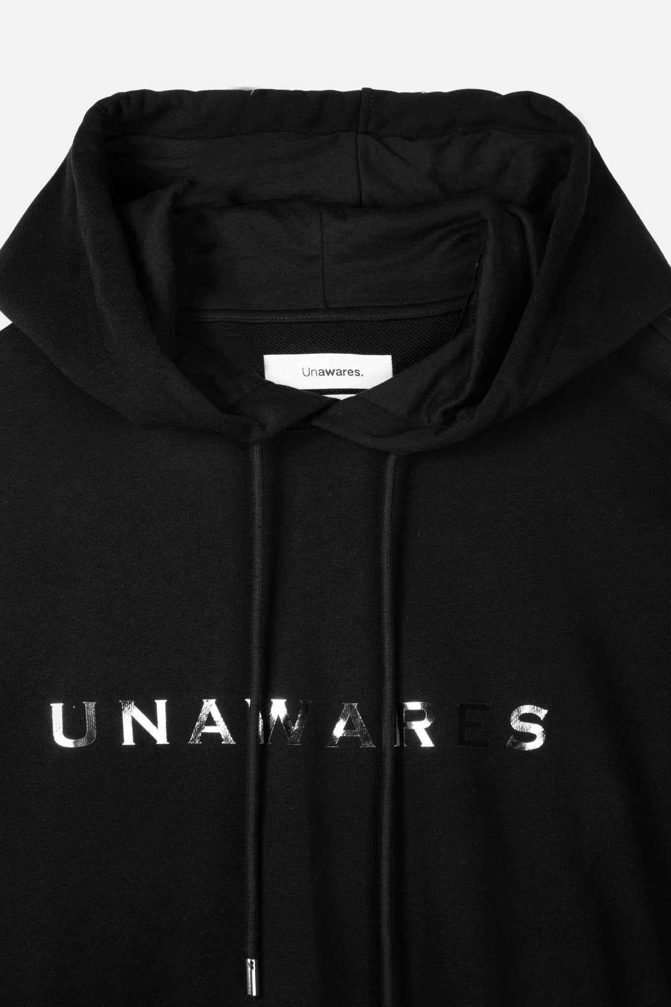 UNAWARES Brand Logo Hoodie Black | MADA IN CHINA