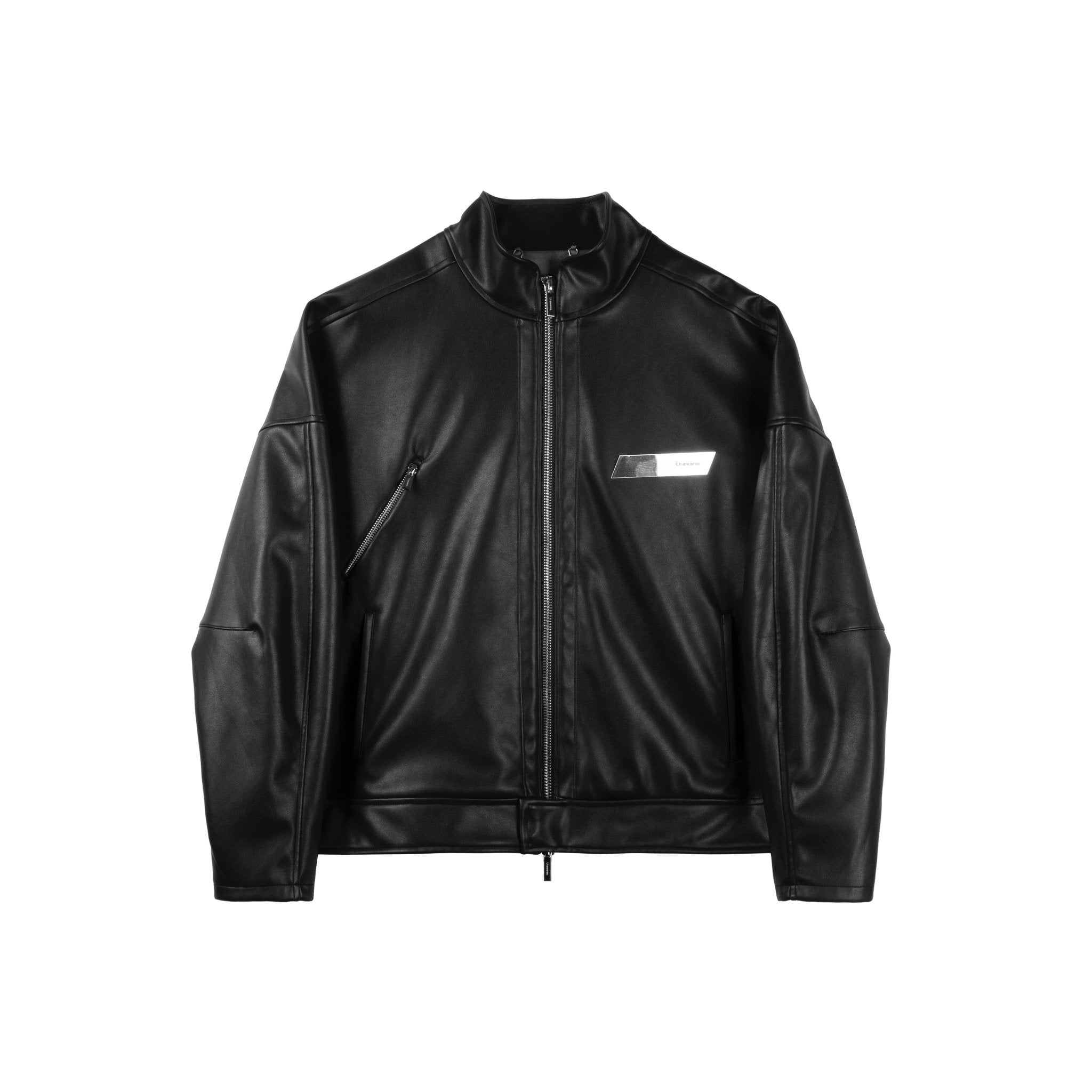 Unawares Custom Acrylic Mirror Leather Jacket Black | MADA IN CHINA