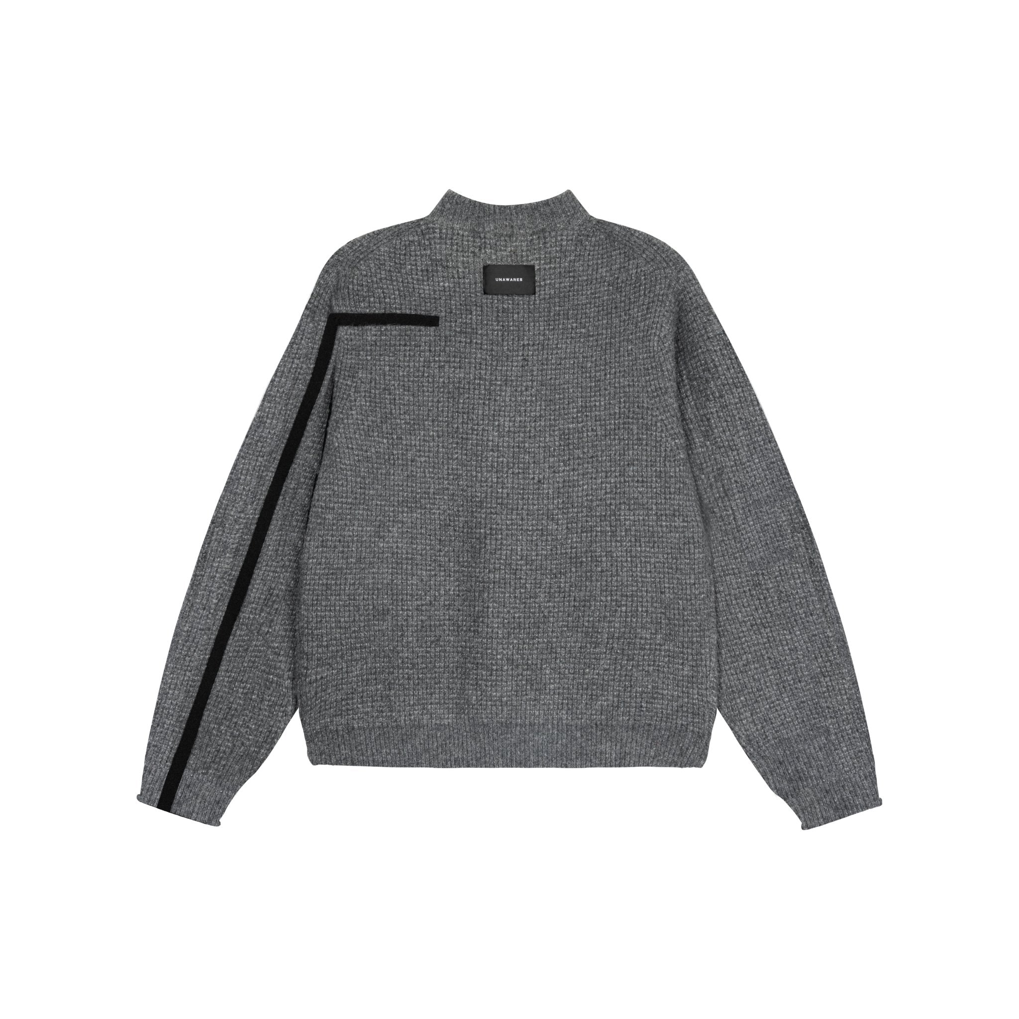 UNAWARES Grey Patchwork Loose Pullover Sweater | MADA IN CHINA