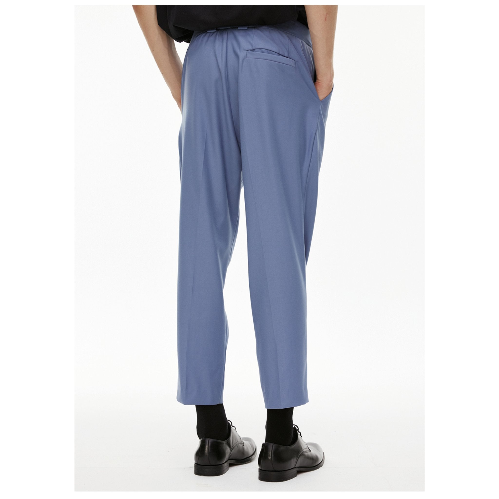 Unawares Hook Single Pleated Standard Waist Pants Blue | MADA IN CHINA