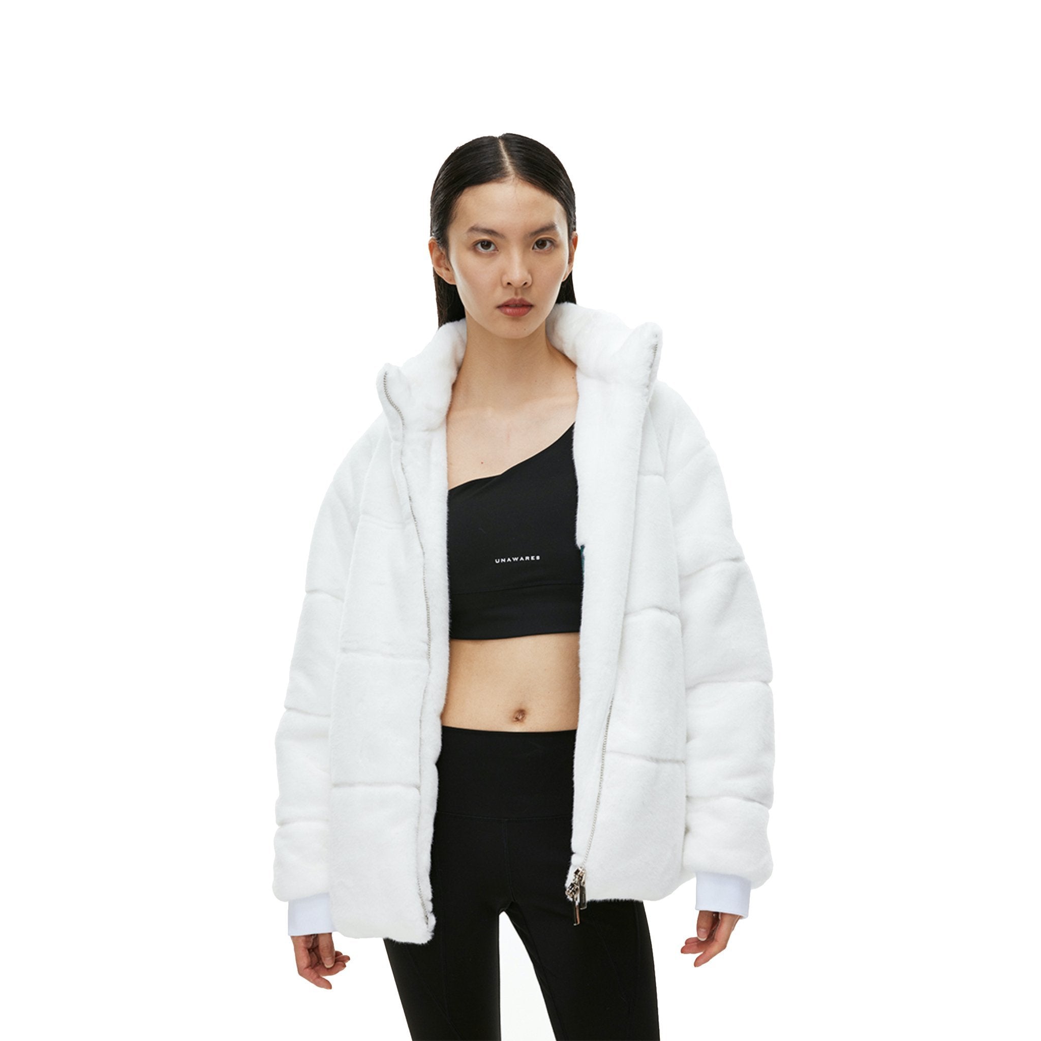 Unawares Metal Chain Mink Jacket White | MADA IN CHINA