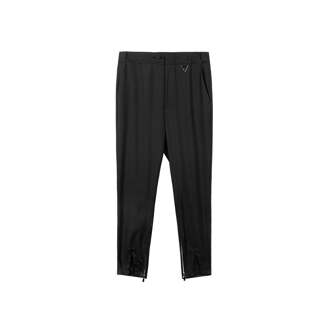 Unawares Triangle Ring Split Design Bottom Leg Pants Black | MADA IN CHINA