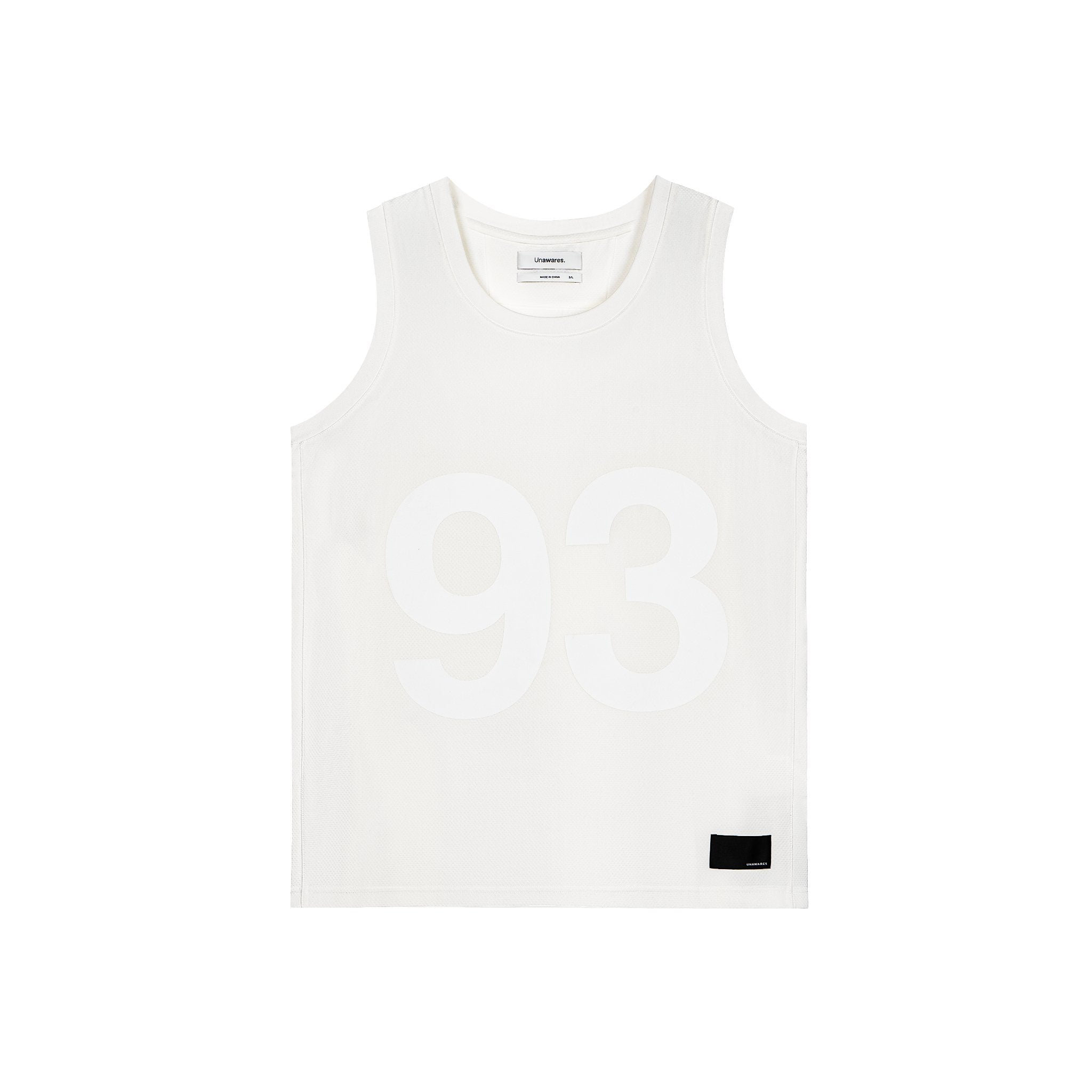 UNAWARES White Basketball 93 Printed Jersey Vest | MADA IN CHINA